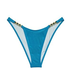 Victoria's Secret Turquoise Bikini Bottom with Gold Accents